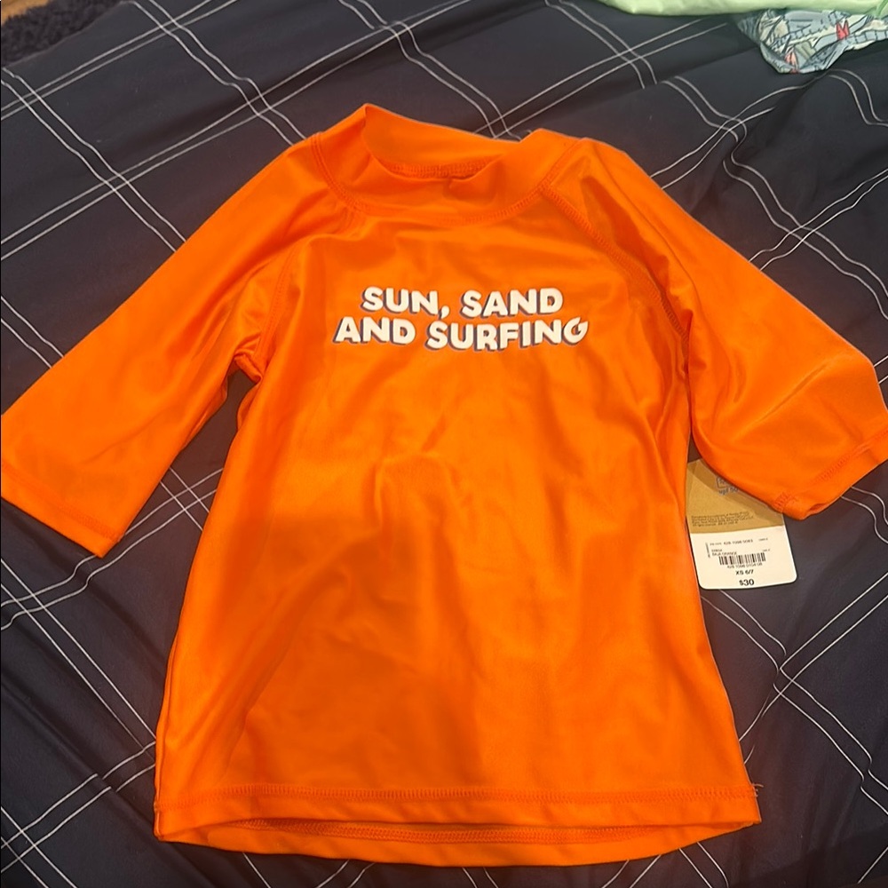 Vibrant Orange Kids Rash Guard